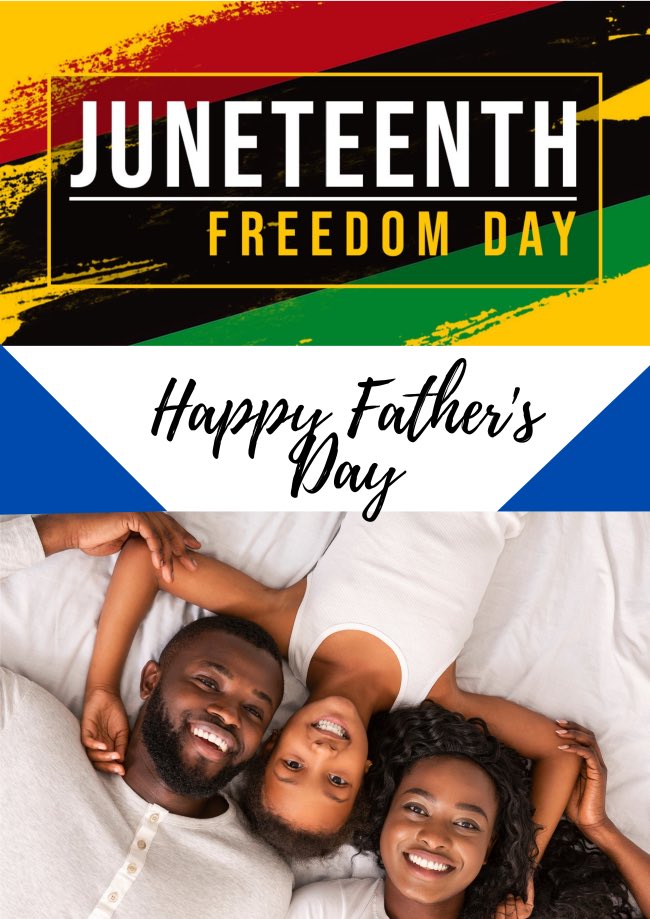 drcarterf's tweet photo. Happy Juneteenth &amp; Father’s Day! https://t.co/ygDO8yD8Qp