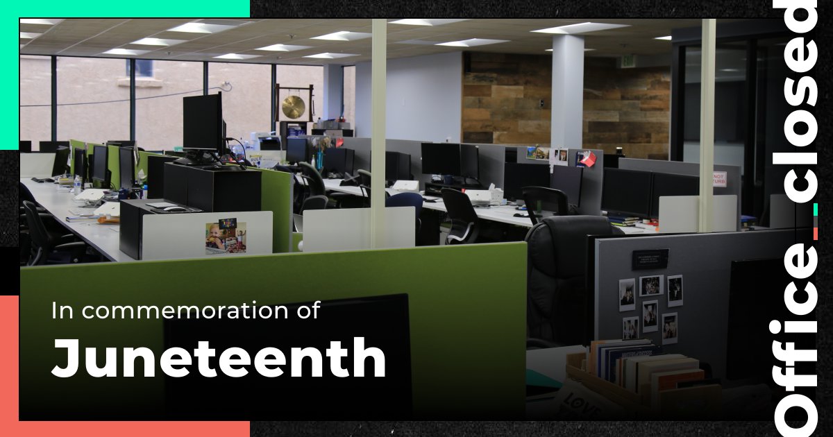 Our team is taking tomorrow off to reflect on #BlackHistory, learn more about the #Juneteenth holiday, and spread awareness of its importance.

We encourage you to join us in supporting the initiatives and Black Americans in your communities.