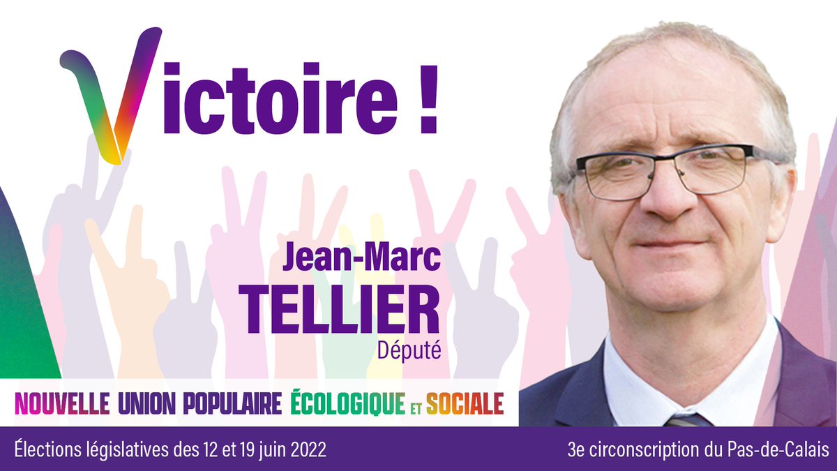 ✌️ VICTOIRE ! <a href="/jeanmarctellier/">Jean-Marc Tellier</a> est élu député !

✅ Félicitations à lui : direction l'Assemblée nationale !

#NUPES 
#VcommeVictoire 
#legislatives2022