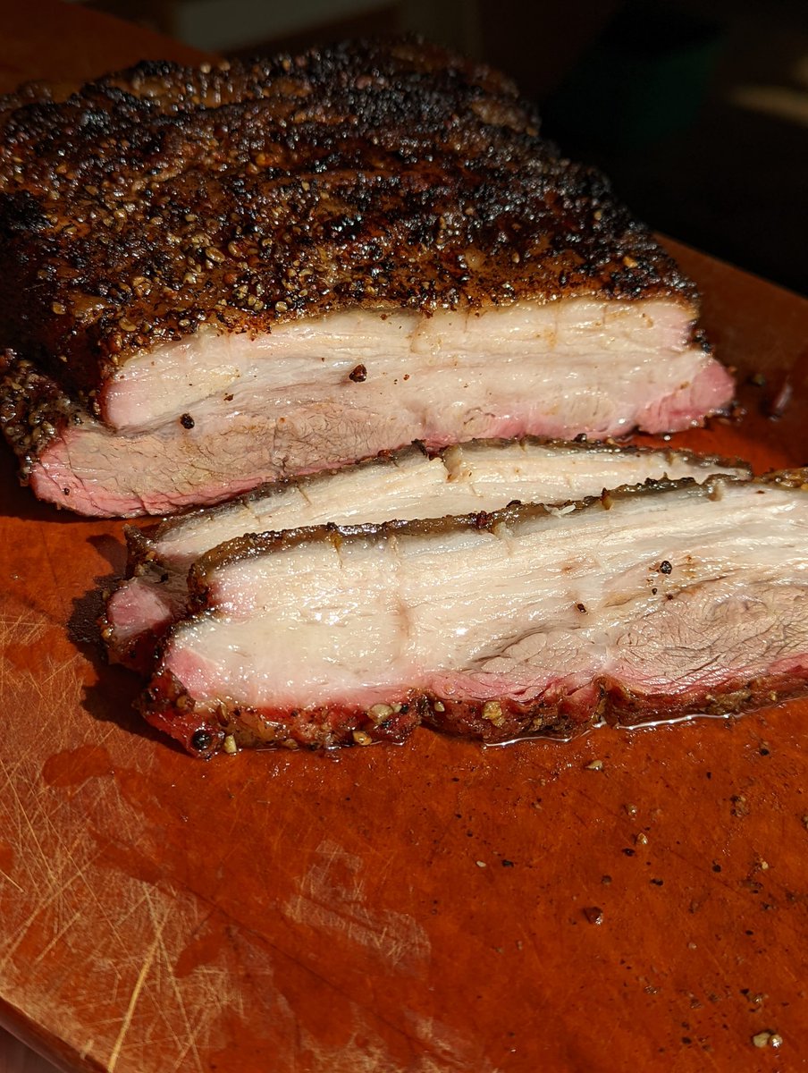 I spent my Father's Day smoking a #ManawanFarms Whey Fed Pork Belly with a mix of Cherry, Birch and Sugar Maple on my Offset Smoker.  It was fun and tasty #YegFood #yegBBQ