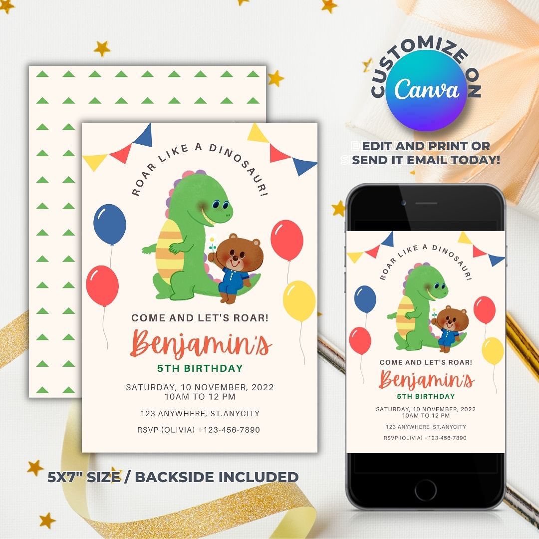KidsMeg's tweet photo. 💫New Product💫
Printable and digital
Dinosaur Birthday Invitation🦖🦖🦖
*
Customize on Canva!
Print it out and send it by mail✉️
Or save it as a image and share digitally📱
*
🌈 Kids Prints By Megami 🌈
https://t.co/JnVE1sHFhx
#kidsbirthdayparty 
#dinosaurbirthday 
#birthdayidea https://t.co/RZnI3Ank3a