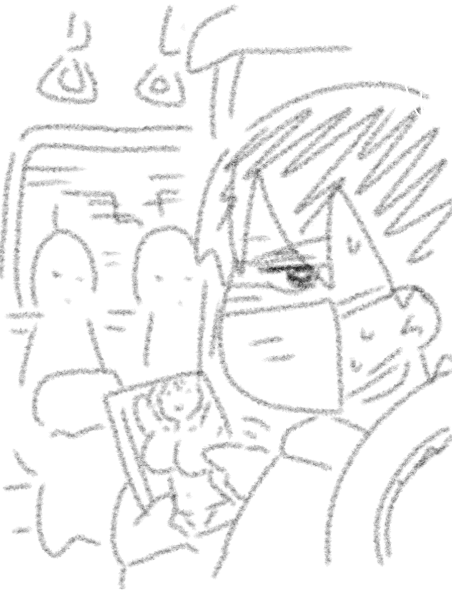 アイコンは、作業中の私です。主に通勤中の電車の中で、スマホのアプリ使って指で描いてます。

描いているものがあれなので、後ろに人が来ない位置取りをするのに必死です。 