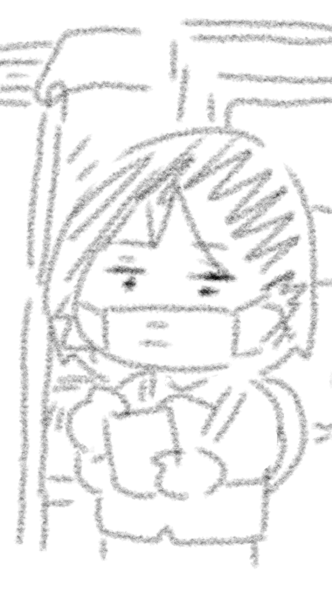 アイコンは、作業中の私です。主に通勤中の電車の中で、スマホのアプリ使って指で描いてます。

描いているものがあれなので、後ろに人が来ない位置取りをするのに必死です。 