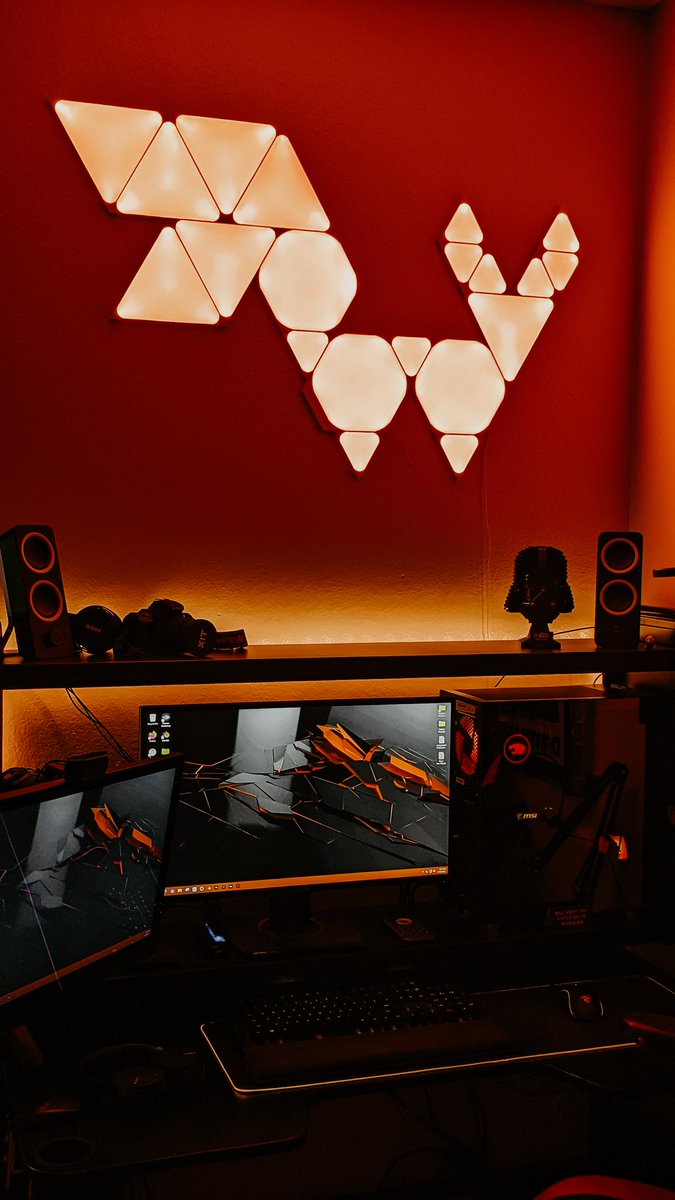 DevinrFox's tweet photo. Thank you so much @nanoleaf We were super impressed with how easy everything was to set up and I think my new RGBunker is ready to go! #nanoleaflights https://t.co/0boo0LKqEA