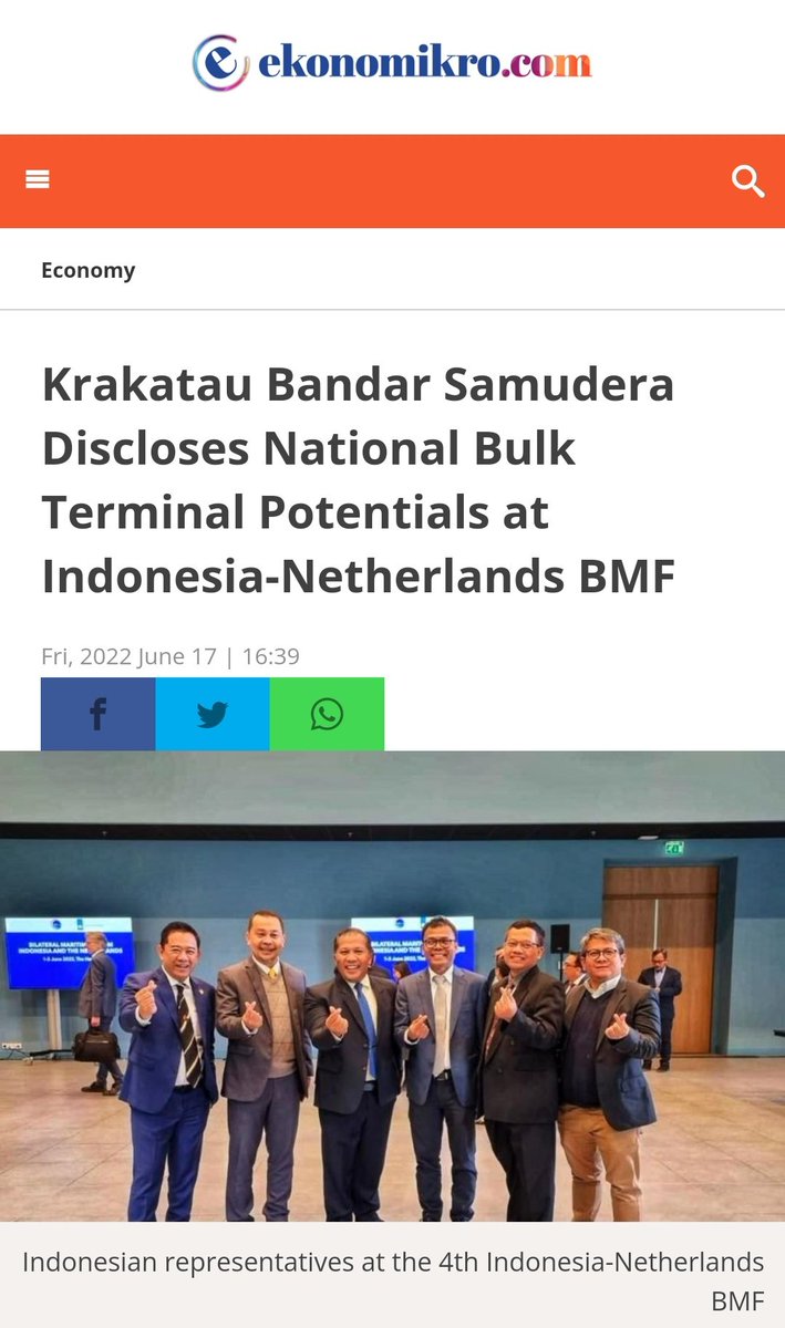 Krakatau Bandar Samudera Discloses Indonesian Bulk Terminal Potentials at 4th BMF. Read more: bit.ly/3QrOfRp

#ekonomikro #news #maritime #maritimenews #krakataubandarsamudera #KBS #krakatauinternationalport #KIP #bulkterminal #indonesianetherlands #BMF #port