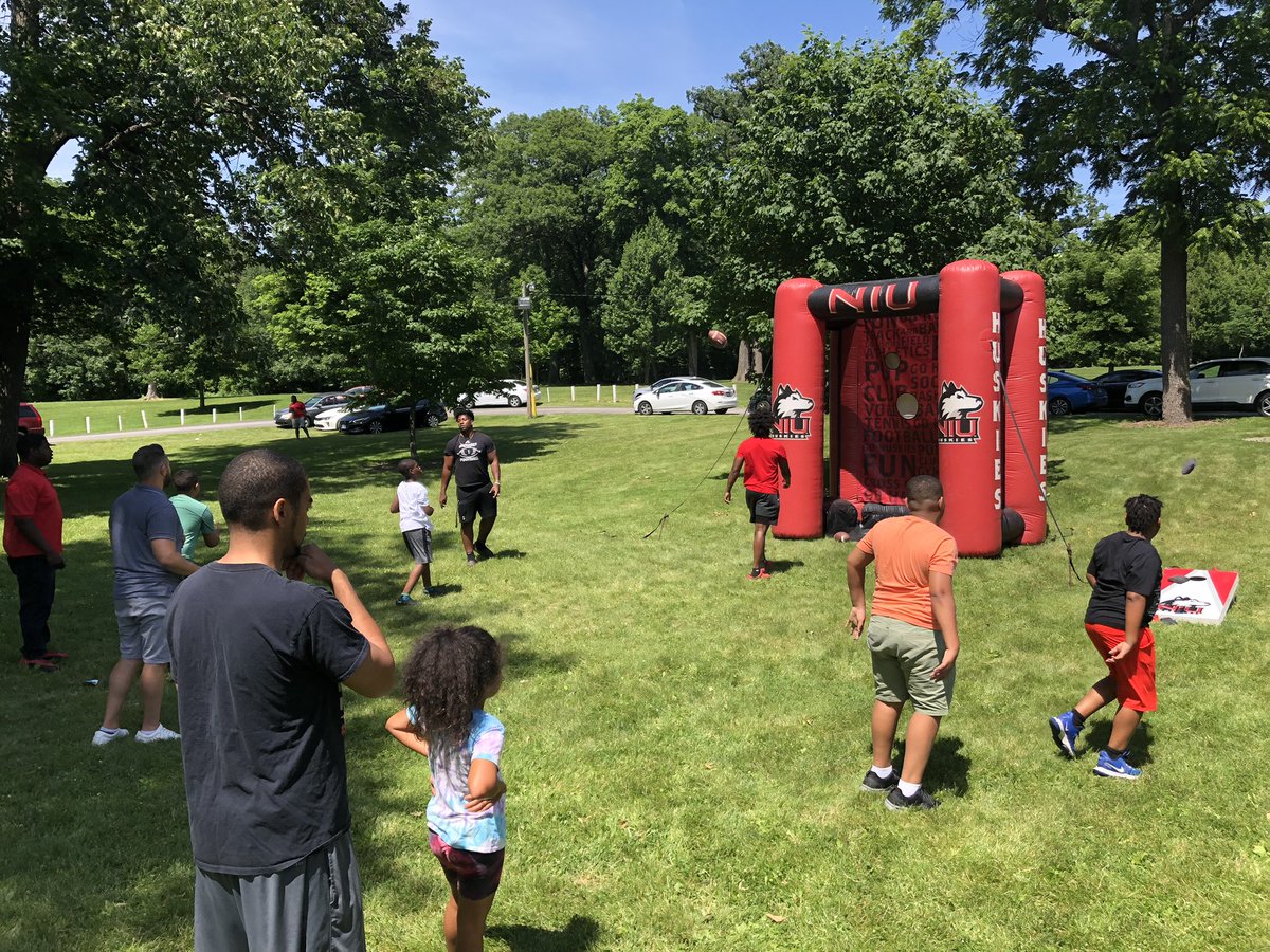 NIUAthletics's tweet photo. Today, Huskies were at Hopkins Park for the Juneteenth celebration. https://t.co/oQuQ9Xw8k1