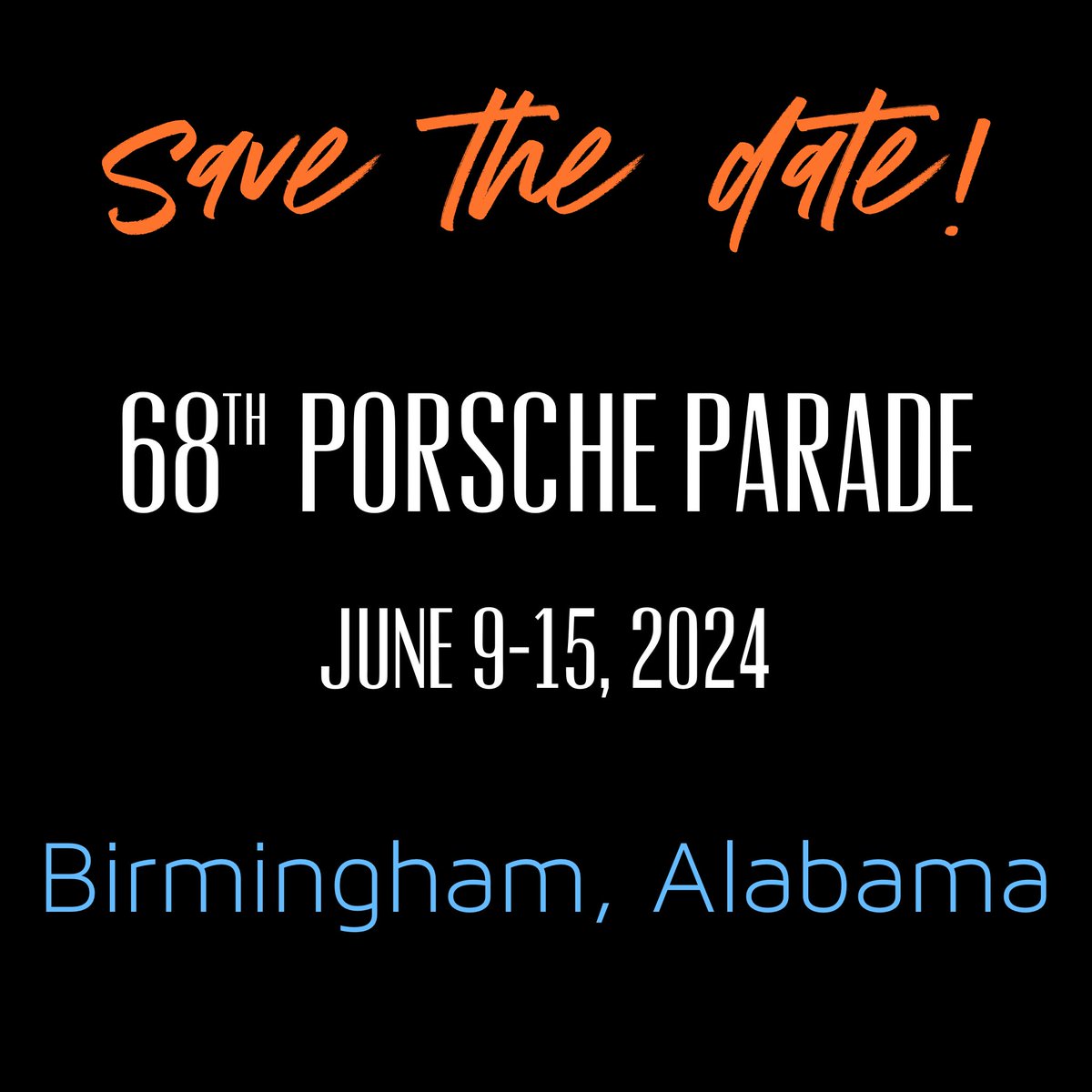 Save the date for the 2024 #porscheparade!  

#porscheclubofamerica