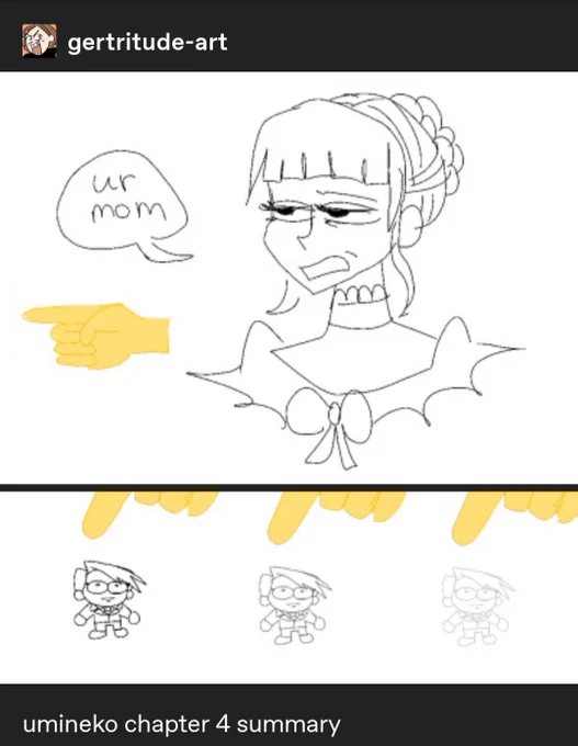 a succinct summary of umineko from my Tumblr art account 