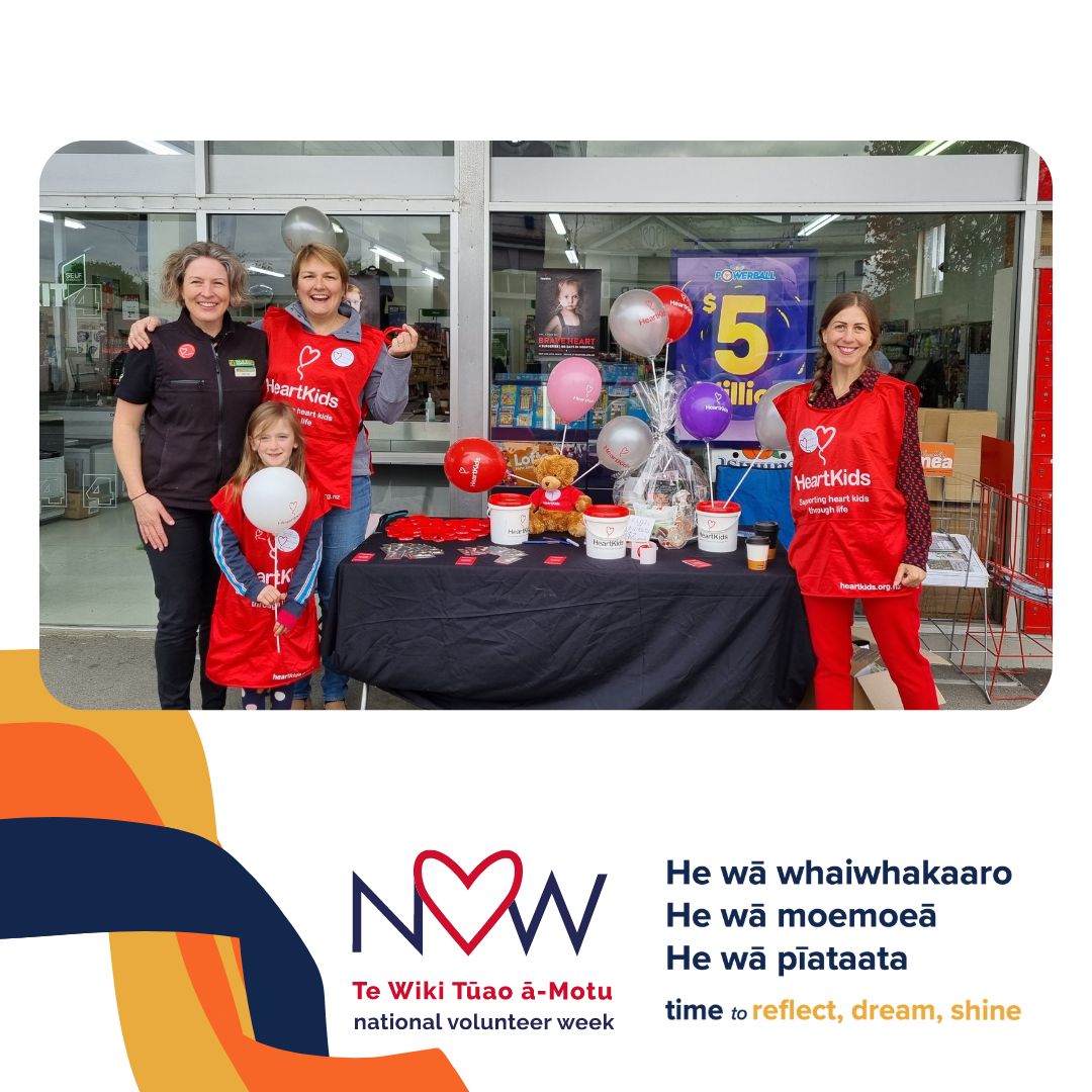 It's National Volunteer Week - Te Wiki Tūao ā-Motu.

A huge thank you to all of our incredible, kind-hearted volunteers 💖

We couldn’t do what we do without you 🤗

#NVW2022 #mahitahi #TimeToShine #volunteers #ThankYou #Appreciation #AotearoaOfKindness #tautoko #HeartKidsNZ