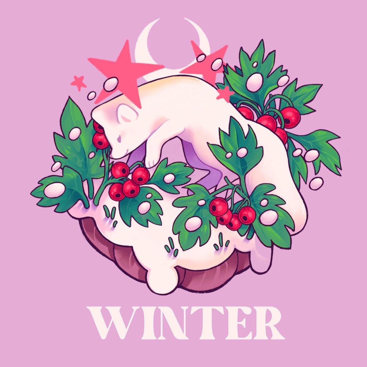 「A winter fox ! He's doin a jump 👏✨✨ 」|🌿lana 🌿 SHOP OPEN Bat fairy collection live ❤️のイラスト