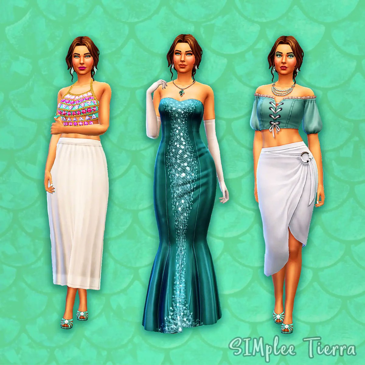 Tierra_Cruz_'s tweet photo. 🧜🏽♀️Princess Sirena of the Sea! She lives in the Castle I made for the #MermaidIslandCollab with her sister, Coral. #showusyoursims #TheSims4 #sims4mermaids #mermaids #sims4islandliving https://t.co/aTpbpb86Mt