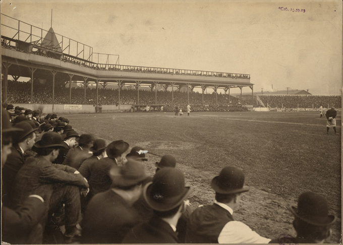 Game 4 of the 1903 World Series at Exposition Park in Allegheny, Pennsylvania, October 6, 1903. https://t.co/9hjkswxk95
