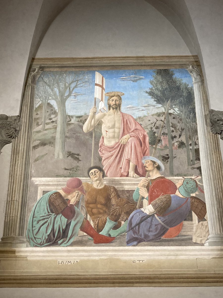 Durante la Guerra di liberazione #SanSepolcro era destinato alla distruzione. Il capitano Clarke ricordò le parole di #Huxley su quell’opera “più bella al mondo”. E la Resurrezione di Cristo 1467 di #PierodellaFrancesca fu salvata da distruzione certa. 
#Restauro eccellente! 
🔝