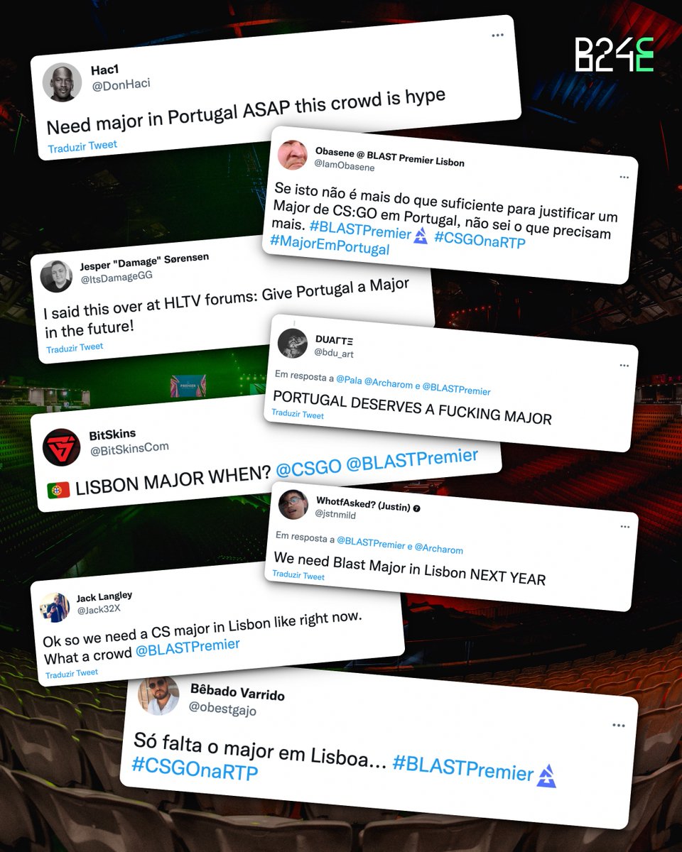 There's one thing missing, <a href="/ESLCS/">ESL Counter-Strike</a> <a href="/pglesports/">PGL</a> <a href="/BLASTPremier/">BLAST Premier 💥</a>...

#MAJORinPORTUGAL! 🇵🇹