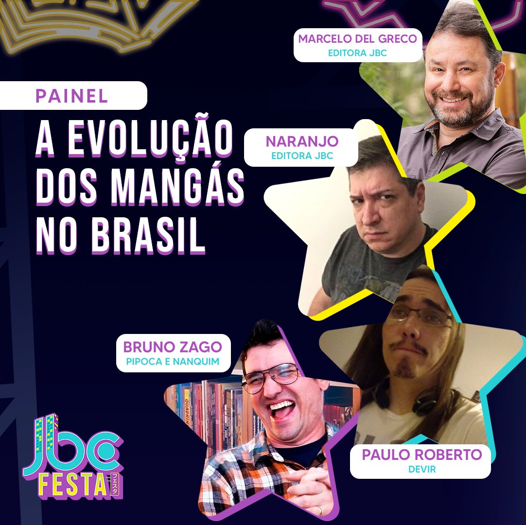 O mundo editorial está sempre mudando e para debater sua evolução, convidamos Bruno Zago (<a href="/PIPOCAENANQUIM/">Pipoca & Nanquim</a>), Paulo Roberto (<a href="/DevirBrasil/">Devir Brasil</a>), <a href="/marcelonaranjo/">Marcelo Naranjo</a> e <a href="/marcelodelgreco/">Marcelo Del Greco</a> (JBC)! O que será que vão aprontar? 👀 #JBCFesta

Começamos às 18h 👉 2palit.us/3HyQP46