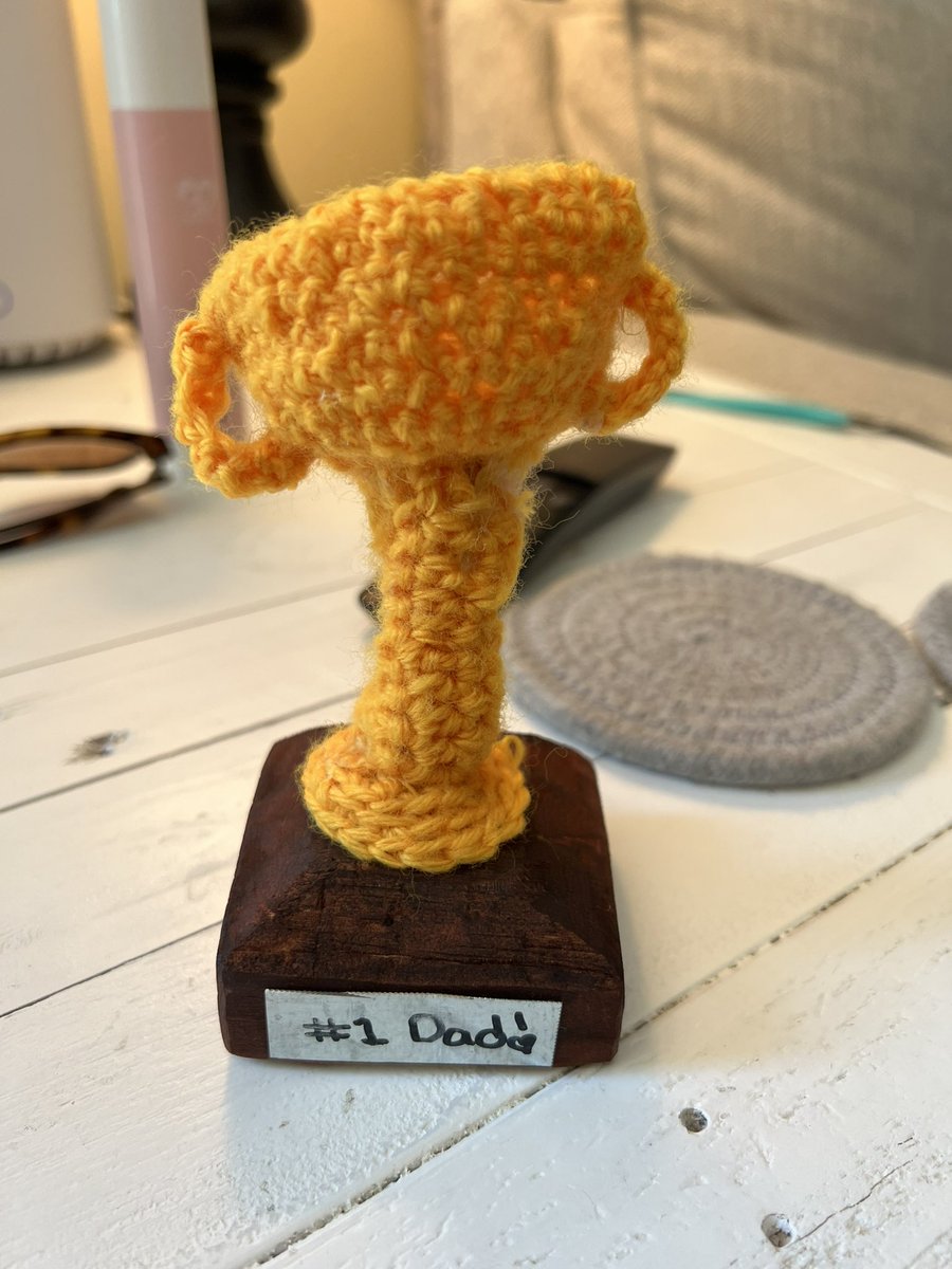 My first crocheted Dad trophy!!!