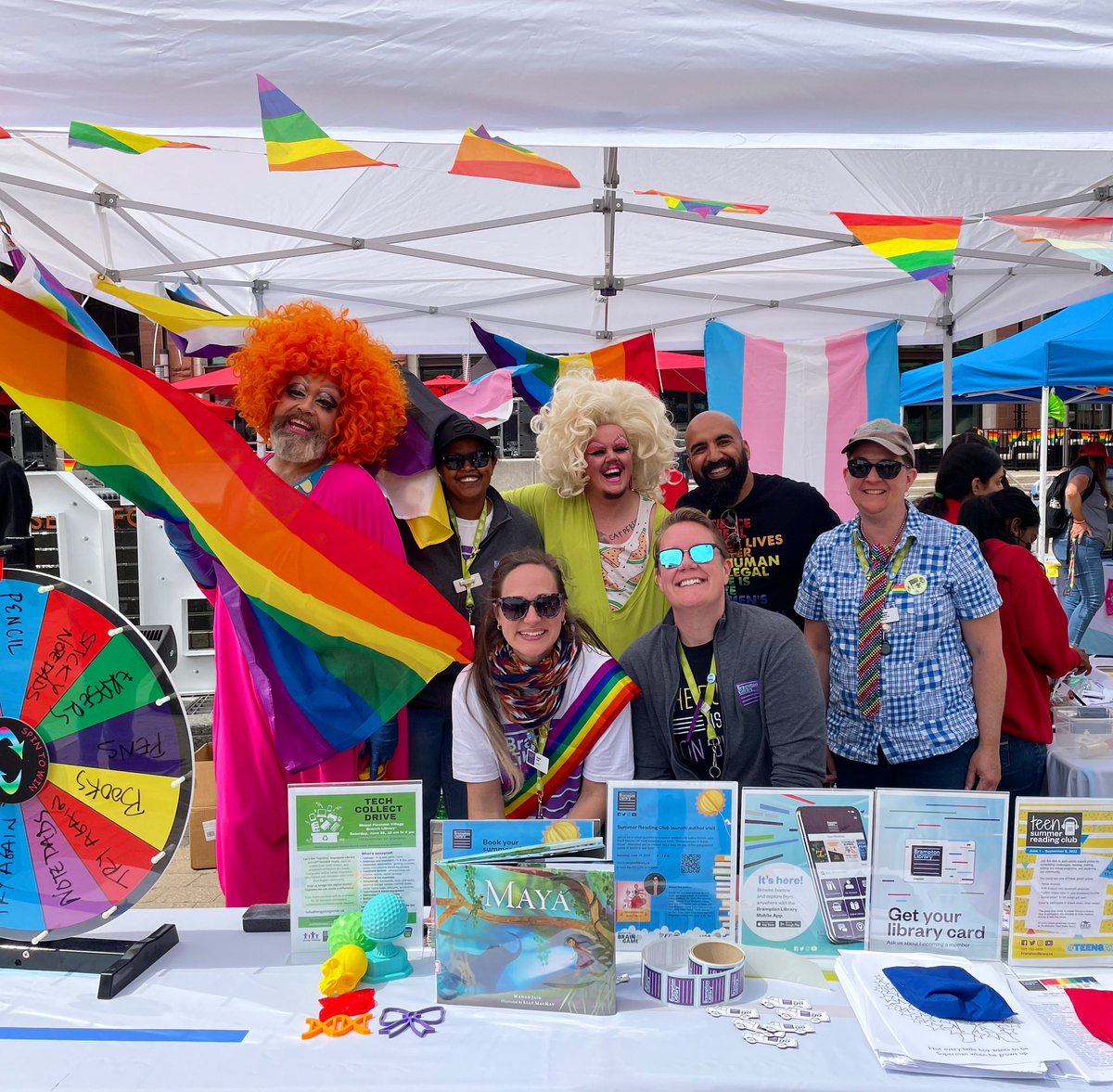 JaipaulMS's tweet photo. The most important work a library does isn’t loaning books or promoting literacy, it’s building community. Thanks to the amazing @bramptonlibrary staff and volunteers for being such a welcoming and fun presence at #bramptonpride!
#pride #library #community #brampton #inclusion https://t.co/0CVlaFt5Q9