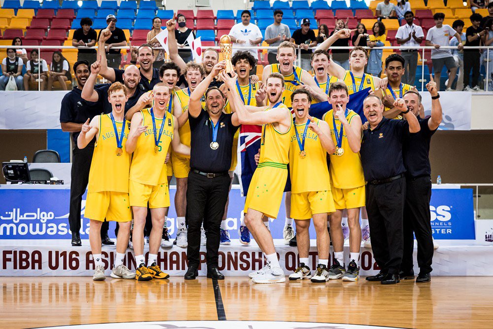 BasketballAus's tweet photo. CHAMPIONS!

The Crocs go undefeated to win the U16 FIBA Asia Cup! 👏🥇

Final score: 
Aus 🇦🇺 94 def Japan 🇯🇵 63 

GO CROCS 🐊🐊 

#WeAreBasketball 
#FIBAU16Asia https://t.co/ZtAwqOZnHO