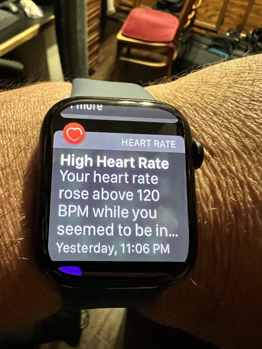 bwfitz's tweet photo. @TopGunMovie caused a little jump in the old heart rate!  Got these warnings from my @Apple watch during the movie. Great movie!  Thanks @TomCruise https://t.co/mIk2167ZDV