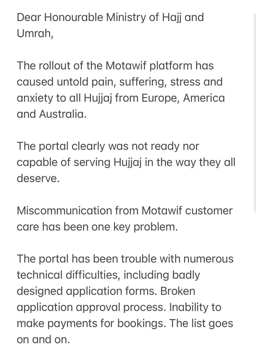 modilwar's tweet photo. Feedback and complaints I have submitted to @HajMinistry @MoHU_En about @Motawif_SA portal on behalf of the all Hujjaj and entire Muslim Ummah.

@cbhuk @OfficialLHO @appghajjumrah #hajj #Hajj2022 #Hajj1443 https://t.co/UOx9V4Uvmq
