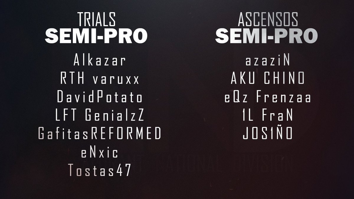 VNDivision's tweet photo. 🎊🎉 TRIALS Y ASCENSOS 🎉🎊

¡Estos son los elegidos de esta semana y los que han superado los trials! ❤️🤍

@NauuFPS @VaRuXx_ @ImDavidPotato @Genialz_ @GafitasFN @enxicfps @Tostas_47 @AZAZiNS_ @903_CHINO @IFrenza @FranRRuu @jos1no https://t.co/2EIBuLecCq