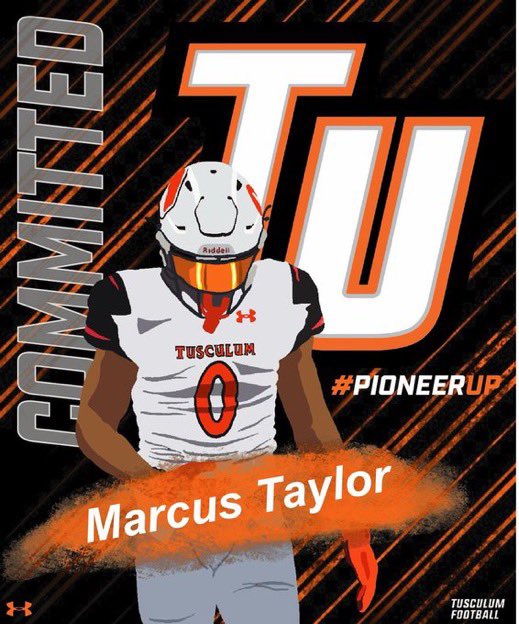 MarcusTaylor25_'s tweet photo. Committed!!! 🧡🖤  Ready to start this next chapter and get to work💪🏾#pioneerup @TUcoachO @coachclayisbell @TusculumFB https://t.co/xYIYRROTS1