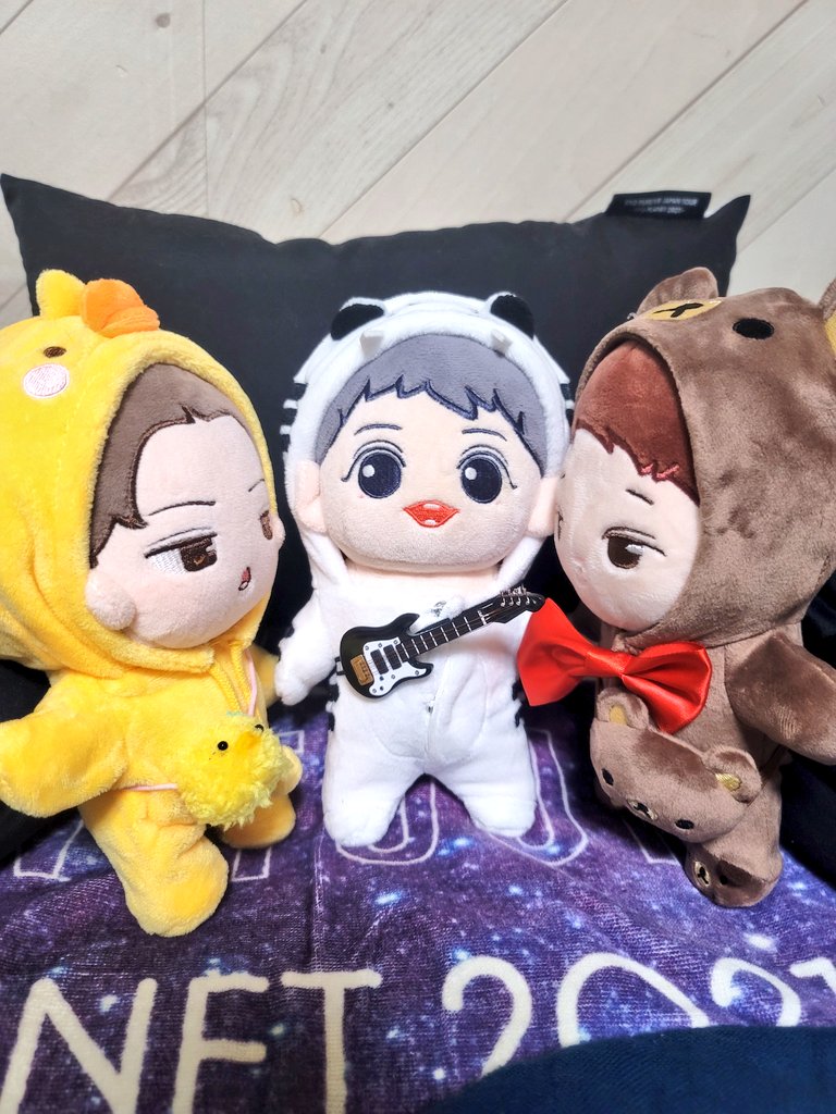 keeptryingakira's tweet photo. 今朝は朝早くから準備!
今日は、朝イチのぼく歌観に行きます(*^^*)
なんと、3人連れてきますよ🤣🤣🤣
着ぐるみ隊結成~ヾ(o´∀`o)ノワァーィ♪
( *´艸`)かわい💓
#exodoll #chanyeoldoll #CHANYEOL #kaidoll #KAI #sehundoll #SEHUN #찬열 #키이 #세훈 #ぬい撮り #ぬいと暮らす365日 https://t.co/faB6bg1ReN