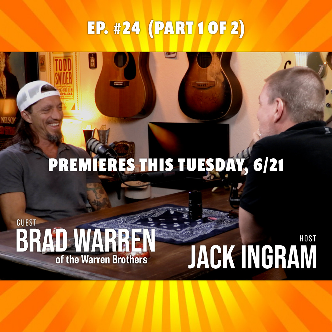 This Tuesday, <a href="/JackIngram/">Jack Ingram</a> welcomes 15X BMI award winner &amp; songwriter of nine #1 country songs, Brad Warren of <a href="/TheWarrenBros/">Warren Brothers</a>. For more info on Brad, including direct audio &amp; video links to EP. 24, click 👉 jackinaroundpodcast.com/ep24-bradwarren. #JackIsBack #JackinAroundShow #koko