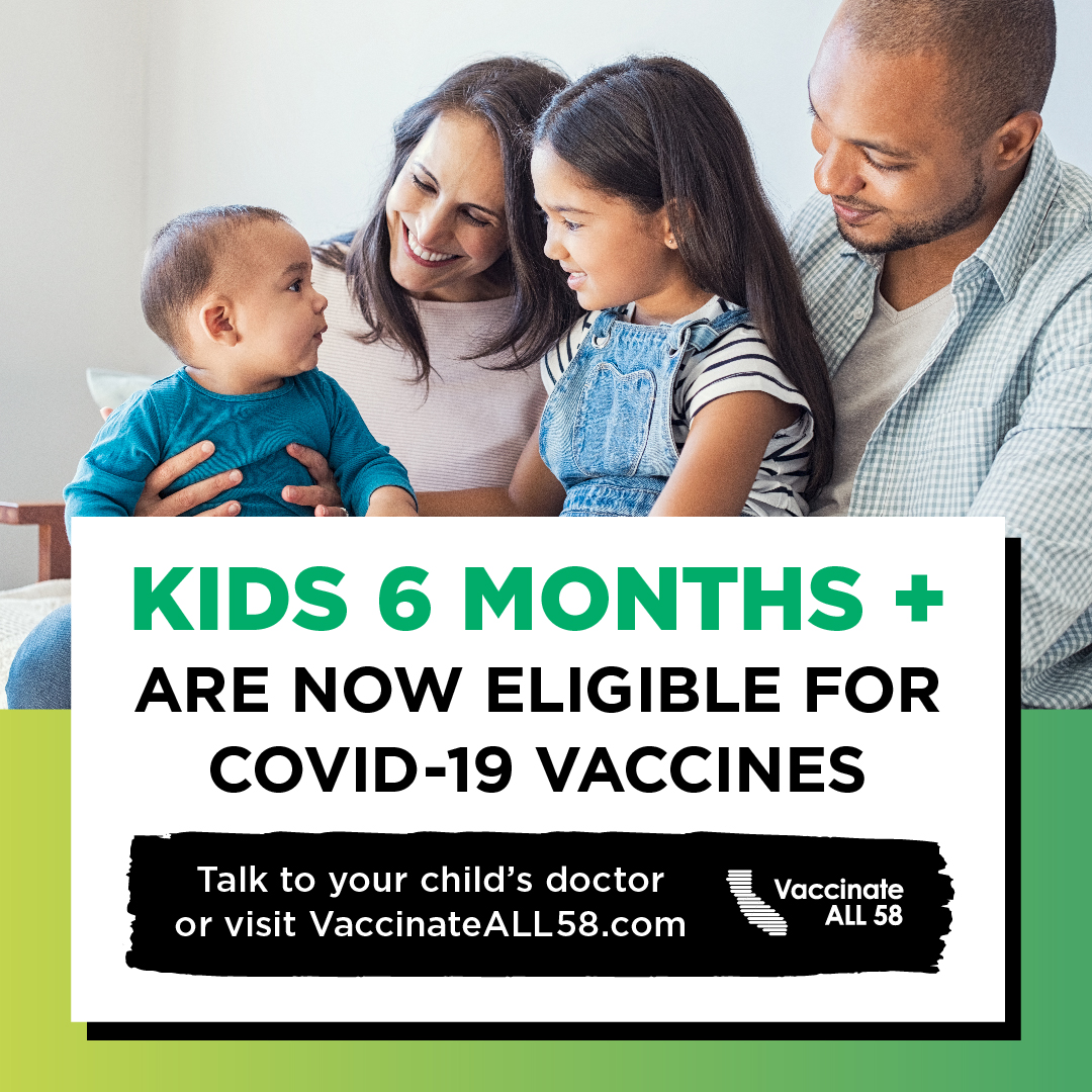 CAPublicHealth's tweet image. Kids 6 months+ can now get safe &amp;amp; effective COVID-19 vaccines. Give yourself peace of mind. Help loved ones #GetVaccinated.

Visit MyTurn.ca.gov or call 833-422-4255 to find a vaccine near you.