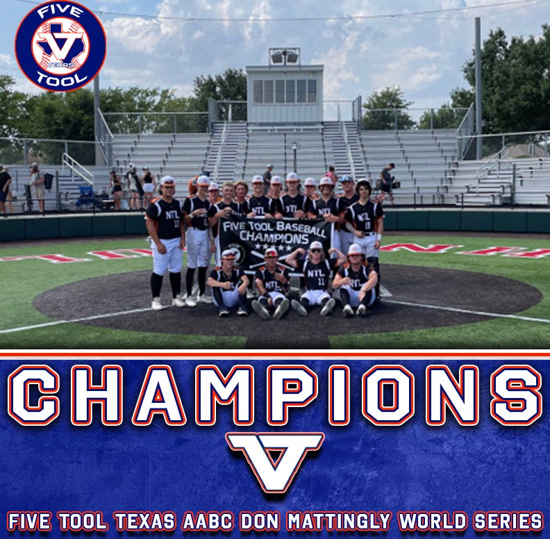 🏆 Champions 🏆

Congrats to <a href="/ntlbaseball/">NTLBC</a> on winning the <a href="/FiveTool/">Five Tool Baseball</a> Texas #DonMattinglyWS Last Chance Qualifier!

#WatchEm