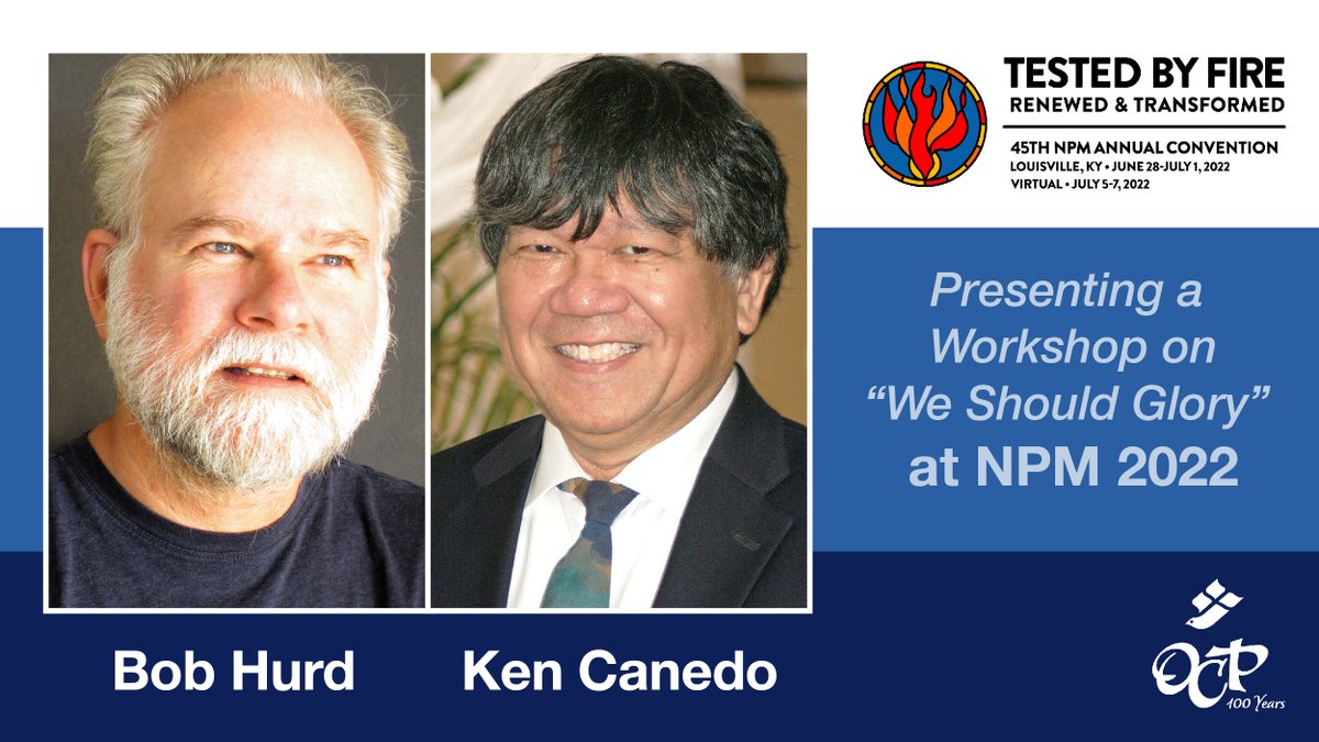 Don't miss Bob Hurd and Ken Canedo's workshop "We Should Glory" at NPM on June 29, 2022. You can access the complete OCP schedule of workshops, concerts and more and access a complete schedule here go.ocp.org/3NX4xjz.