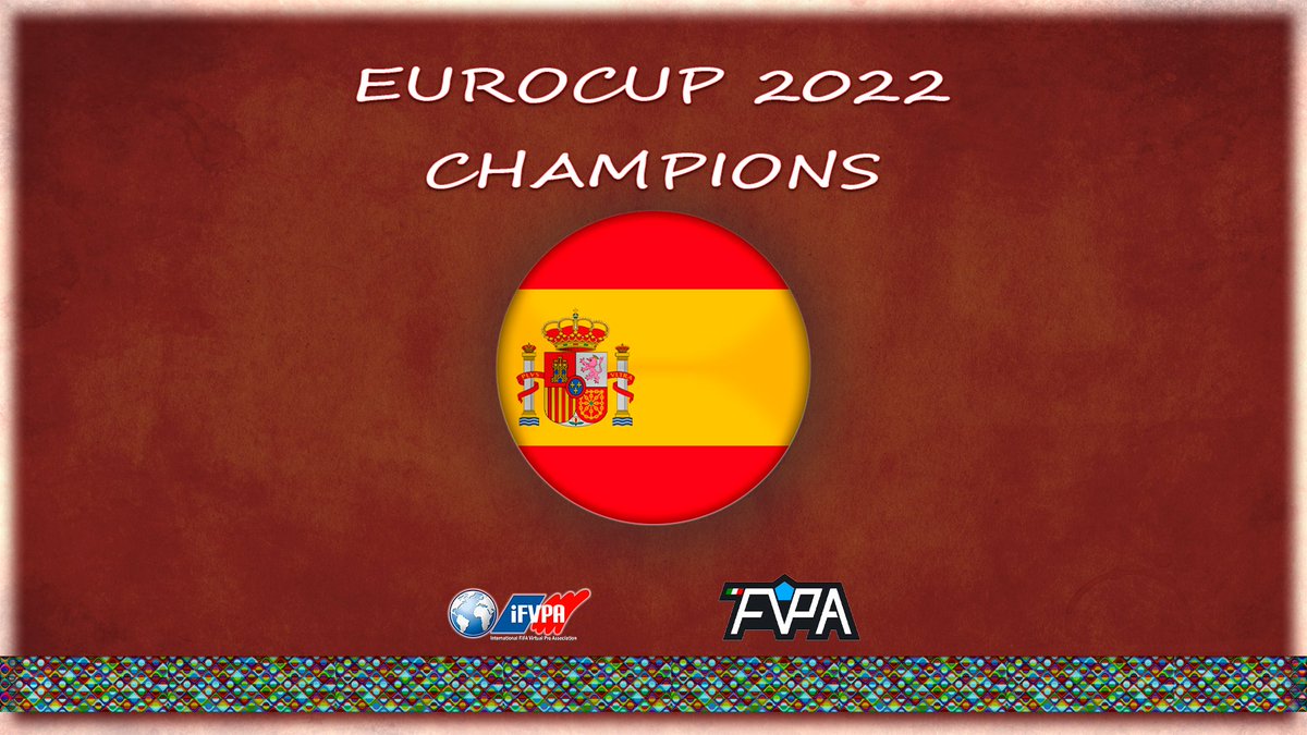 [PS4] 🇪🇺 EUROCUP iFVPA
🏆 WINNER 🏆

Spain 🇪🇸
🛂 Manager : 
<a href="/Uriiii_17/">𝐔𝐑𝐈 🎮</a>
 
📺🎙FINALS: 
🇪🇸 🆚 🇹🇯 2-2
🇹🇯 🆚 🇪🇸 0-4
twitch.tv/roberesp

Congratulations to all the teams!
See you in the next competition : World Cup iFVPA.

Thanks to 
<a href="/FVPA_net/">FVPA.net 🇮🇹</a> <a href="/MrFob96/">𝑀𝑅 𝐹𝑂𝐵</a>