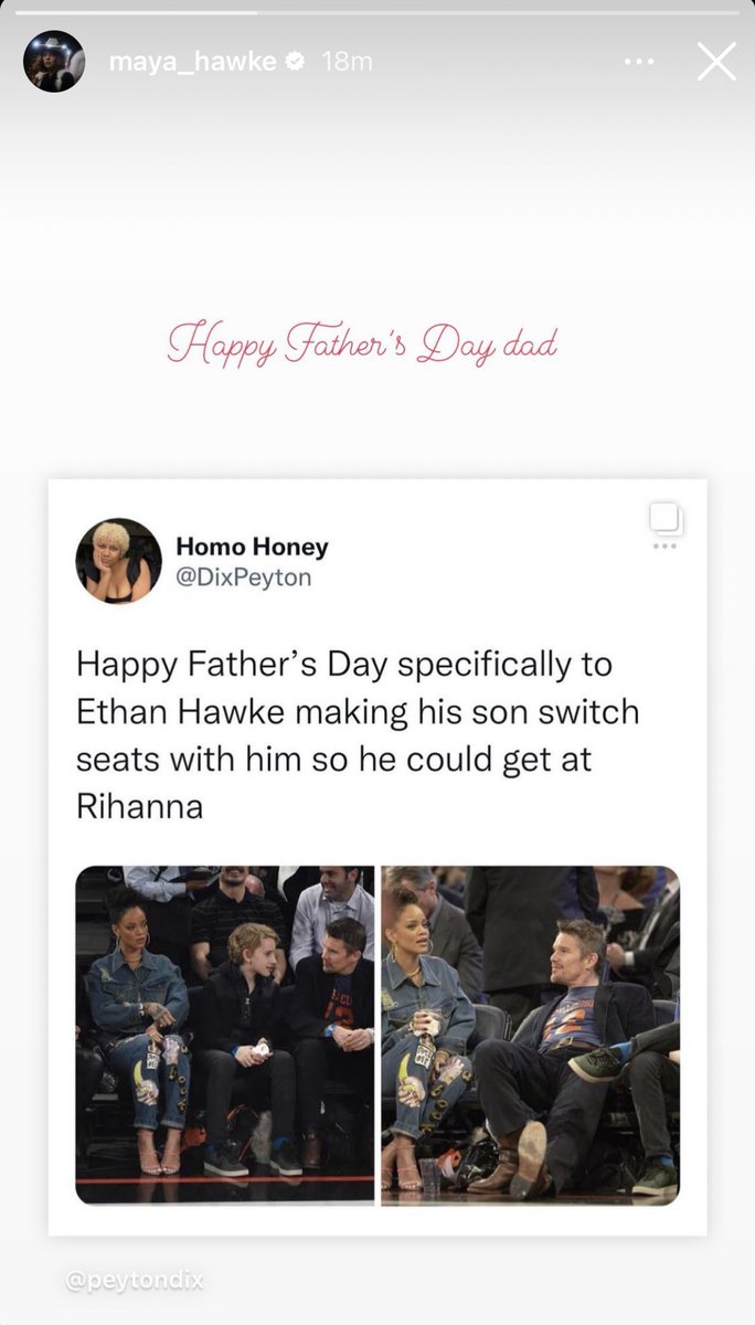 DixPeyton's tweet photo. ABSOLUTELY WHEEZING AT MAYA HAWKE POSTING THIS TO HER STORIES https://t.co/GqlAmZf1gh