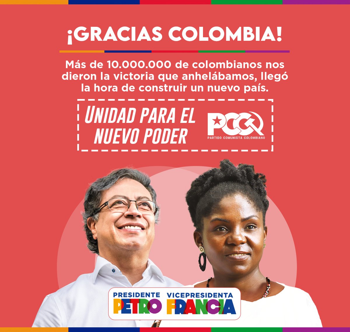 notipaco's tweet photo. Llego el cambio porque este pueblo se lo merece, gracias Colombia, se abrirán las grandes alamedas por donde pase el hombre y la mujer libre, para construir una sociedad mejor. 🥲✊🏻 https://t.co/pNZtPgX6jg