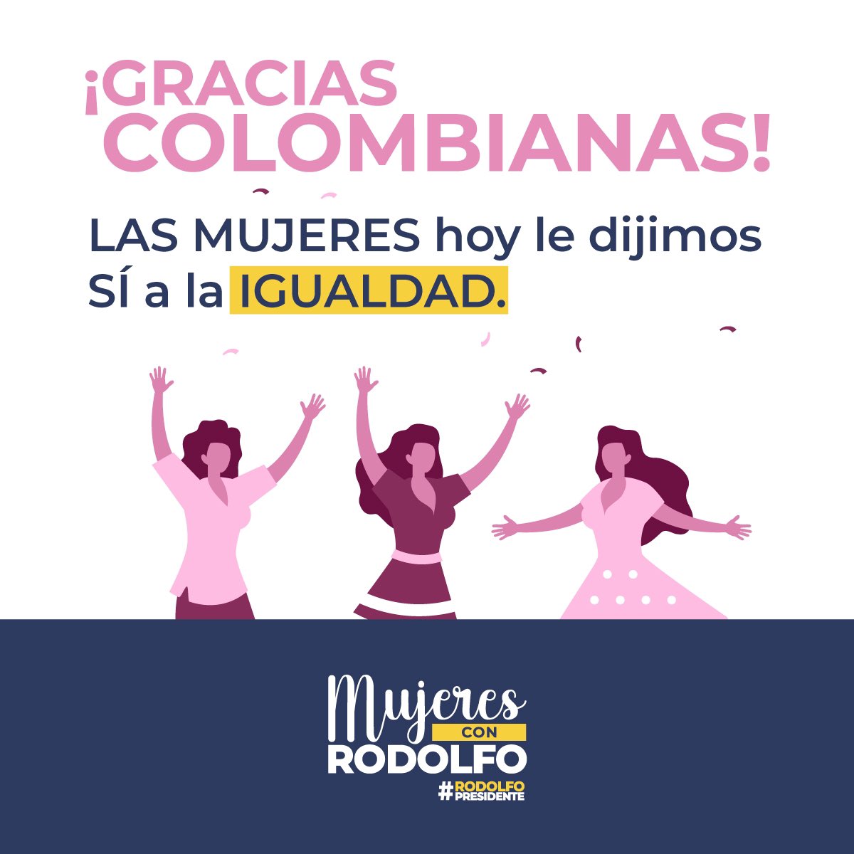 Gracias a las millones de mujeres que hoy salieron a las calles a votar por la mejor opción, por el verdadero cambio que este país necesita.
Hoy hicimos sentir nuestra voz al votar por #RodolfoPresidente
Con el <a href="/ingrodolfohdez/">Ing Rodolfo Hernandez 🇨🇴!</a> y la @dramarelencastillo