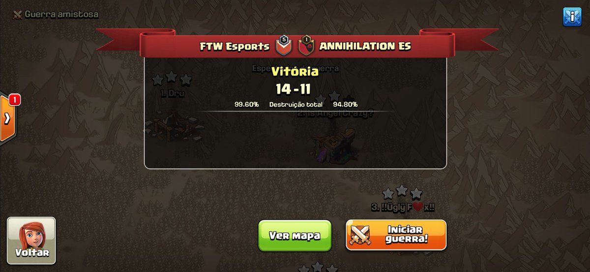 Guerras OP no fim de semana: 

🏆 RO32 <a href="/EonLeagueOff/">Eon League</a> 
🆚 <a href="/Kingdom_Olimpia/">Kingdom of Olimpia</a> 
📝14-12 

🏆 Week 5 <a href="/GlobalClashCup/">Global Clash Cup</a> 
🆚 #AnnihilationES
📝 14-11

#GG

#ftwesports #ftwarmy #ftwcoc #OMENFTW #elgatoFTW