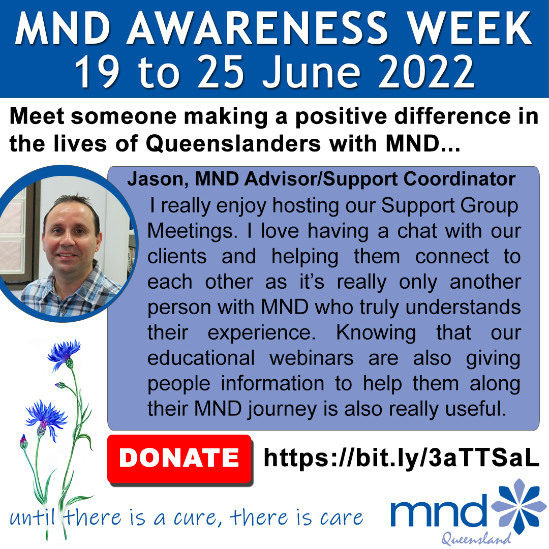 MNDQueensland's tweet photo. It's #MNDAwarenessWeek and this week we're sharing posts about some of the amazing people who make a positive difference in the lives of Queenslanders impacted by MND. Donate at https://t.co/ZGtolTunn9 https://t.co/M4oWE6mSoQ