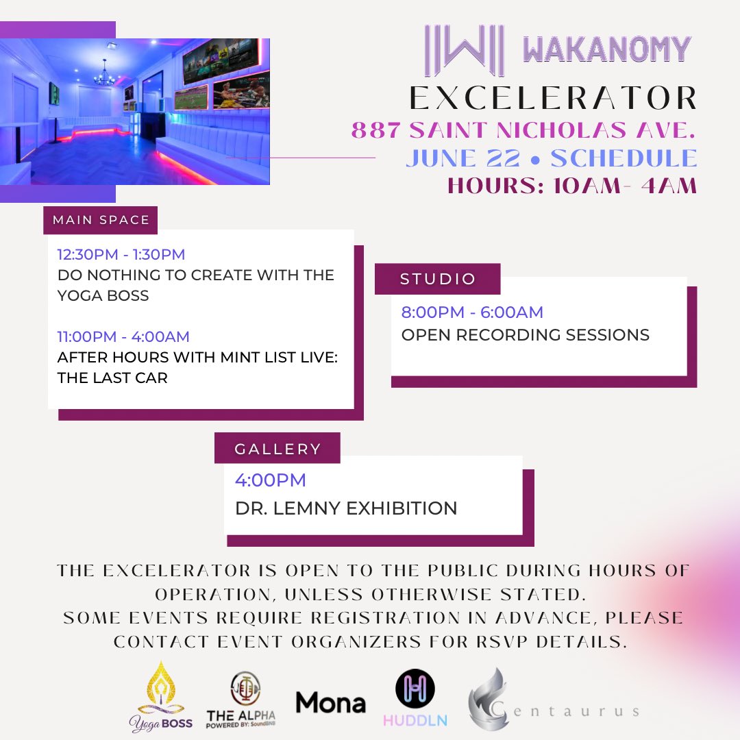 wakanomy's tweet photo. The #WakanomyExcelerator opens tomorrow &amp; will remain open until the 23rd! 🚀

The Excelerator will be open to the public during the hours of operation unless otherwise stated!

Make sure to follow the event organizers for updates on their experiences! https://t.co/0OtAKk6naE