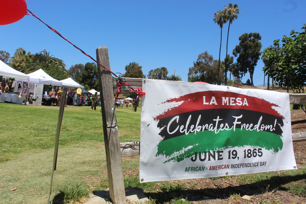 TrimlettAndy's tweet photo. Awesome first celebration of #Juneteenth in #LaMesa today.  Thanks to all of the incredible volunteers who made it happen! https://t.co/hR4s4RdoYl