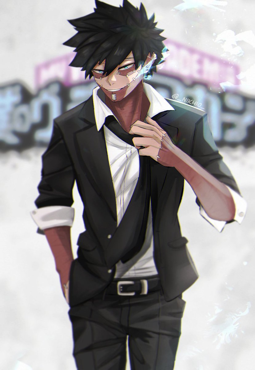 D4biFl4mes's tweet photo. Dabi in a suit, is one dangerous look.

Even the devil would blush at this sight https://t.co/P5elBC4luk