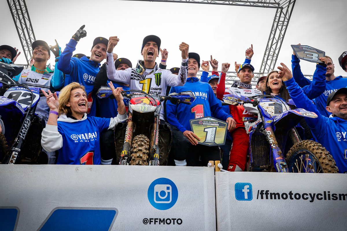 ffmoto's tweet photo. #24MXTour - Championnat de France #Motocross #Elite 2022
#Basly-14 (7/7) : #Yamaha au sommet avec les sacres de @Milkopotisek et #AdrienPetit https://t.co/Fp7BbTi2oZ https://t.co/S7DePnv8tO