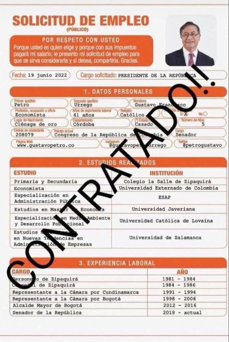 GustavoBolivar's tweet image. Petro: Contratado!!!!
#PetroEsPresidente