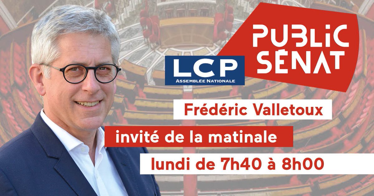 Je serai ce lundi l'invité politique de la matinale de <a href="/LCP/">LCP</a> &amp; <a href="/publicsenat/">Public Sénat</a>, en direct à 7h40 pour évoquer le scrutin des #legislatives2022 
<a href="/HorizonsLeParti/">Horizons</a> <a href="/EPhilippe_LH/">Edouard Philippe</a>