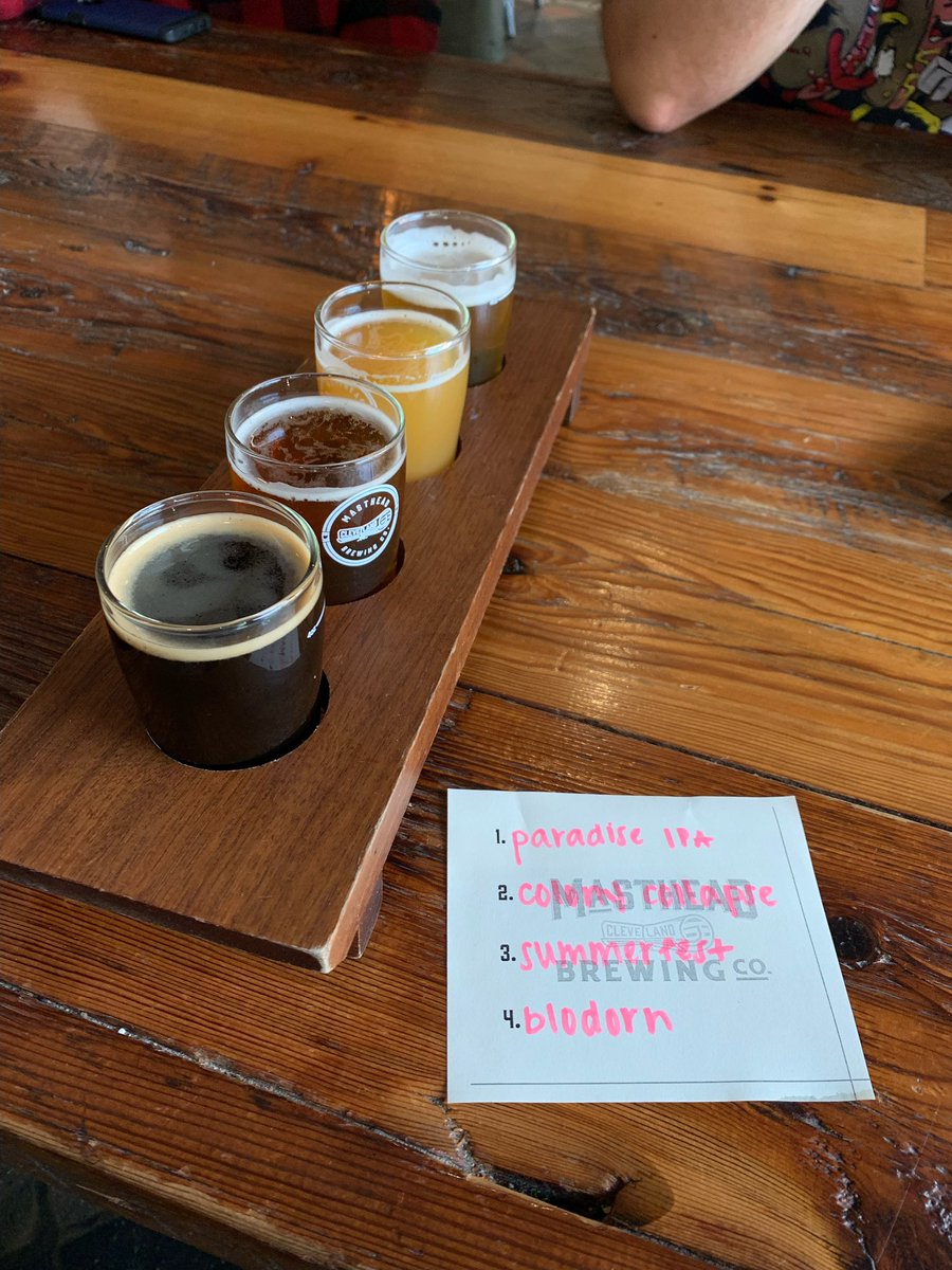 EngageCleveland's tweet photo. Flight night with @MastheadBrewing! 🍻#cleypweek https://t.co/ALetbUDgKa