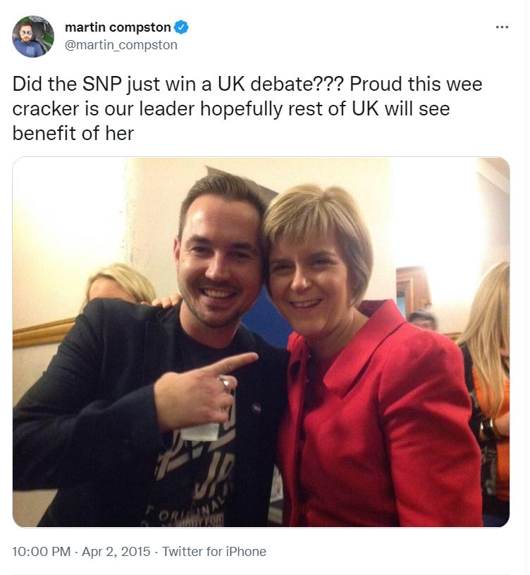 Ever wonder why nobody in the SNP condemned Martin Compston for being on stage at the IRA singalong convention in Las Vegas last week?

<a href="/Line_of_duty/">Line of Duty</a>