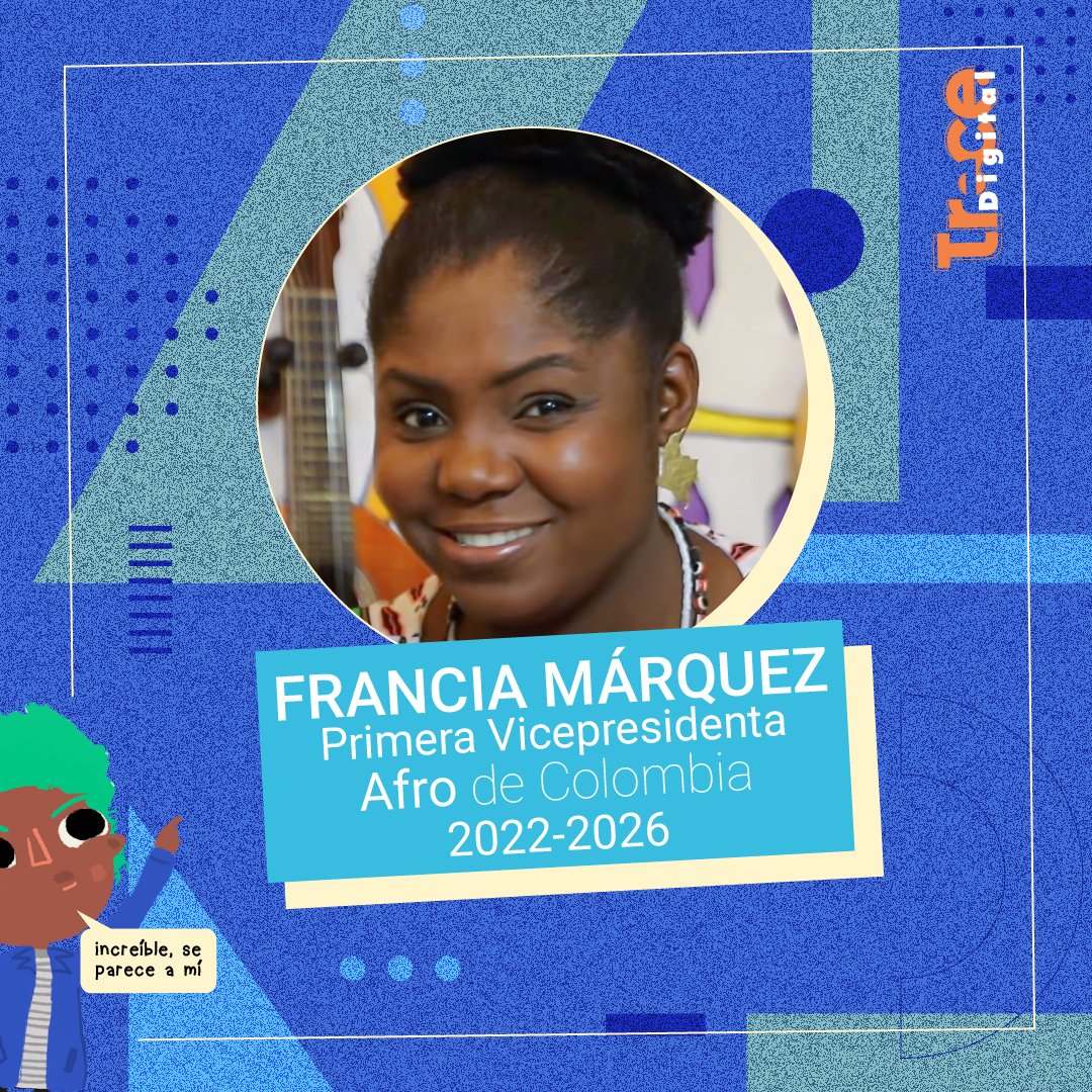 CanalTreceCO's tweet photo. 🟠📺 #EnlaceTrece | #EleccionesEnElTrece 🗳🇨🇴

Francia Márquez será la primera mujer afrodescendiente en ocupar el cargo de vicepresidenta; y la segunda mujer en llegar al cargo.

https://t.co/TTM0rXbhZX

#Elecciones2022 https://t.co/ZZekEUXy94