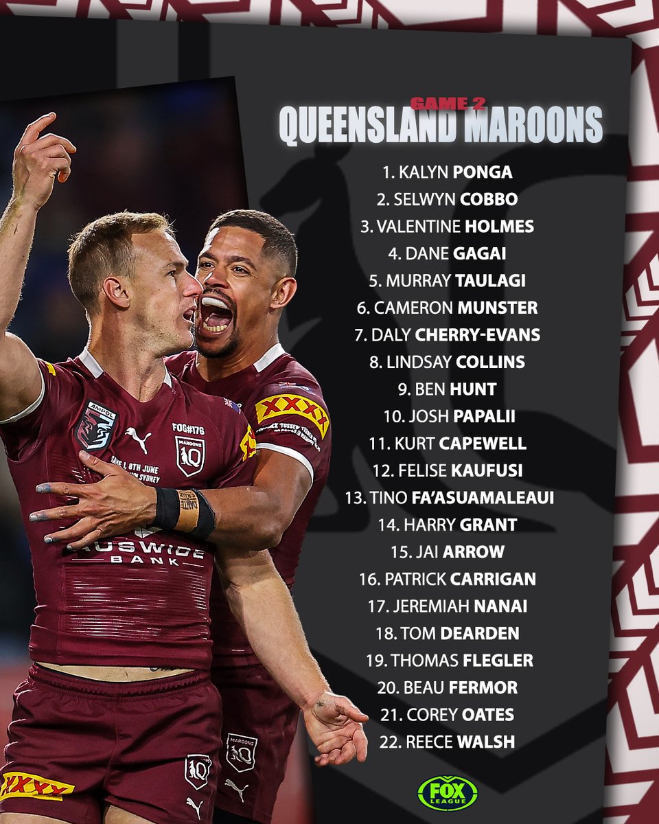 FOXNRL's tweet photo. Is this the team to take the series victory for Queensland? 🔥

MORE 👉 https://t.co/UxvZ9EGwoQ https://t.co/x8p60Dpahv