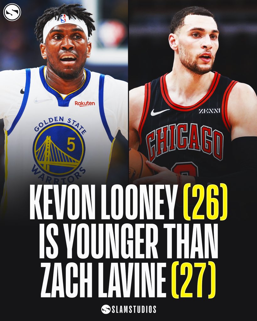slamstudios's tweet photo. Kevon Looney is younger than Zach LaVine. https://t.co/1BUEz1TpcN