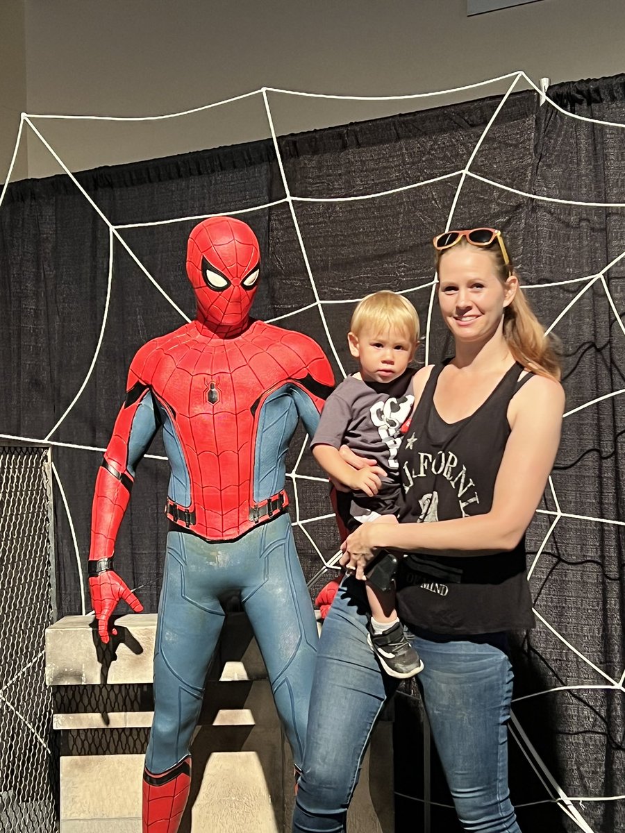 Spider-Man taking my place.. he’s checking out my wife. #sandiegocountyfair #delmarfair